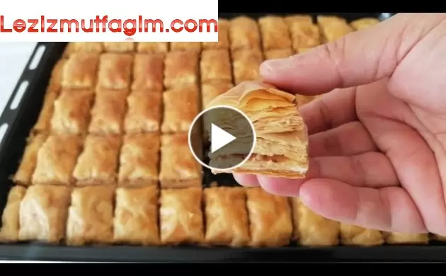 Sadece 4 Beze Ile Oklava Kullanmadan Dünyanın En Kolay Baklavası/ Kat Kat Ayrılan/Kıyır Kıyır